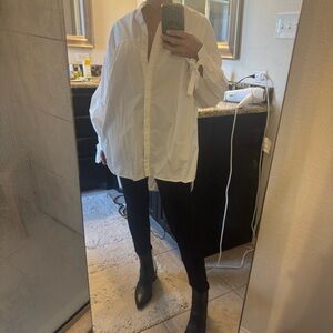 Top Shop White Button-Up Shirt